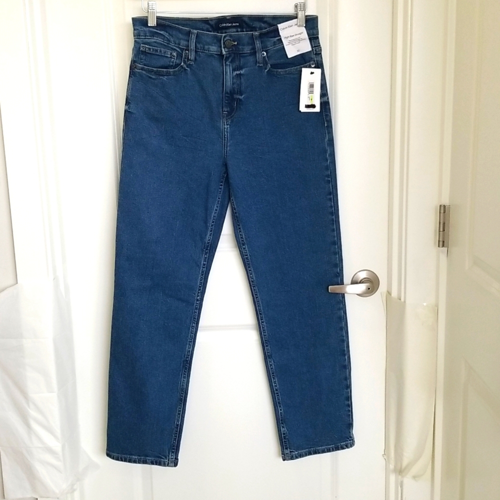 Calvin Klein high rise straight leg jeans